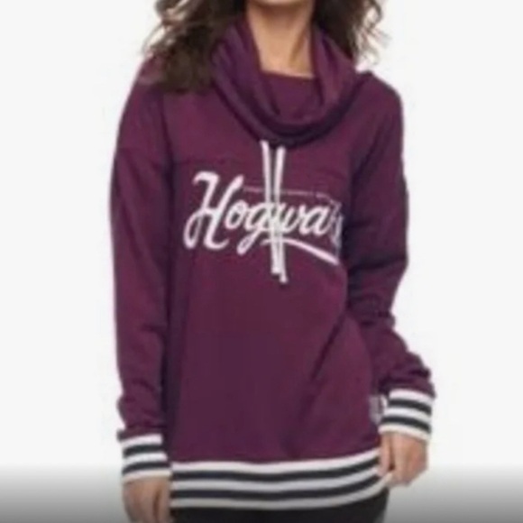 Harry Potter Tops - Harry Potter “Hogwarts" Cowlneck Graphic size Large juniors